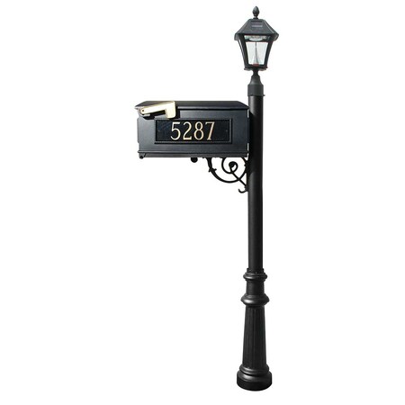 Qualarc Mailbox w/Bayview Solar Lamp LMC-800-SL-BL